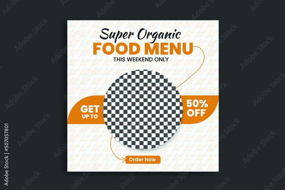 Fototapeta premium food social media post template 