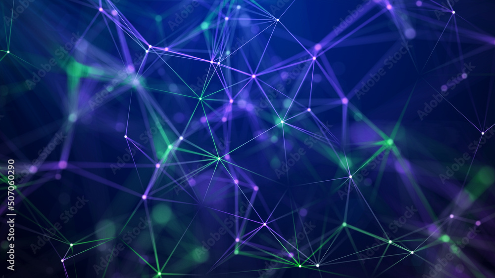 Abstract blue background with moving lines and dots. Network connection. Worldwide connection to the Internet. 3d rendering. Abstract blue background with moving lines and dots. Network connection. Worldwide connection to the Internet. 3d rendering.