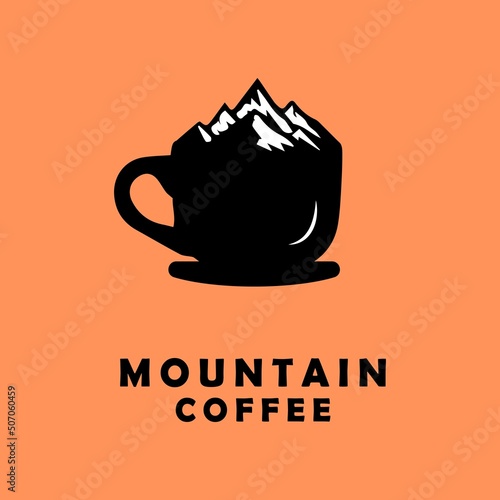 logo illustration vector graphic icon of a mountain combination mug kopu