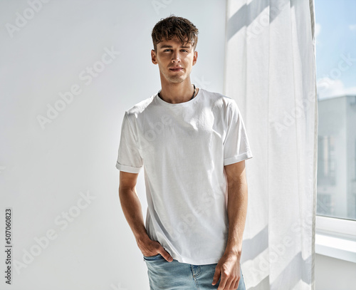 Handsome man isolated on white background