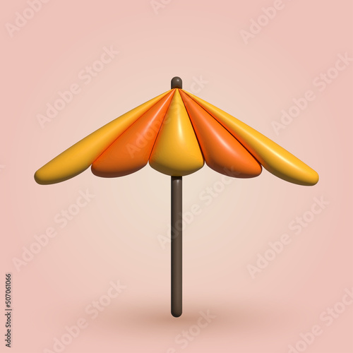 3d cartoon style umbrella. Vector