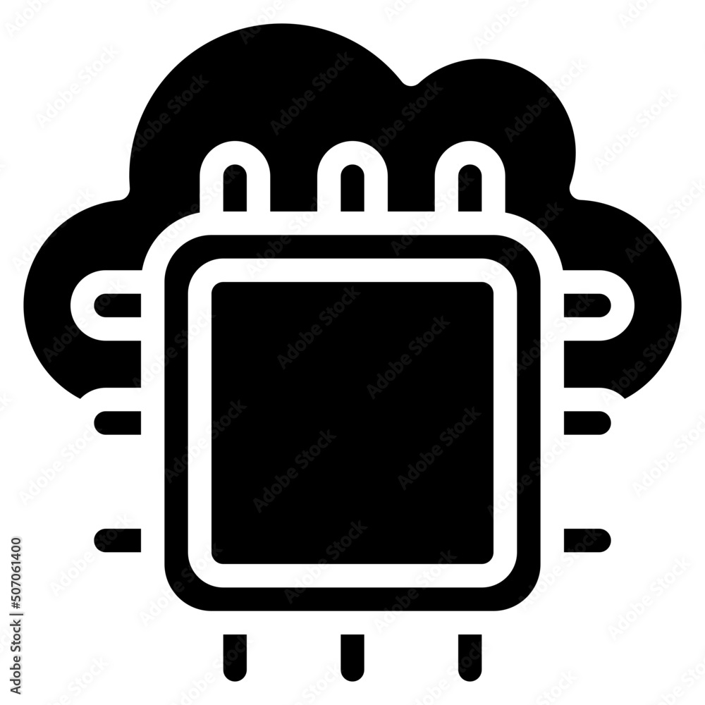 Cloud CPU Icon