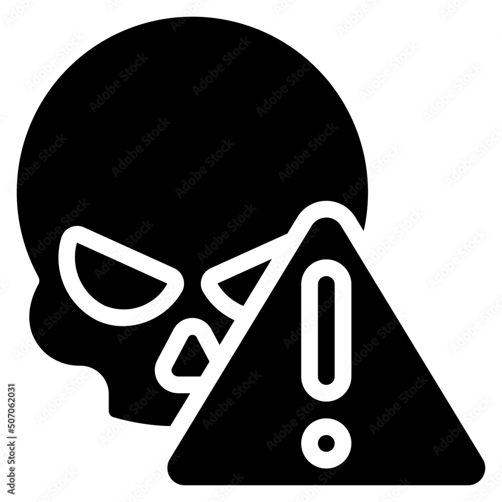 Hacker Skull Warning Icon Hacker Skull Warning Icon