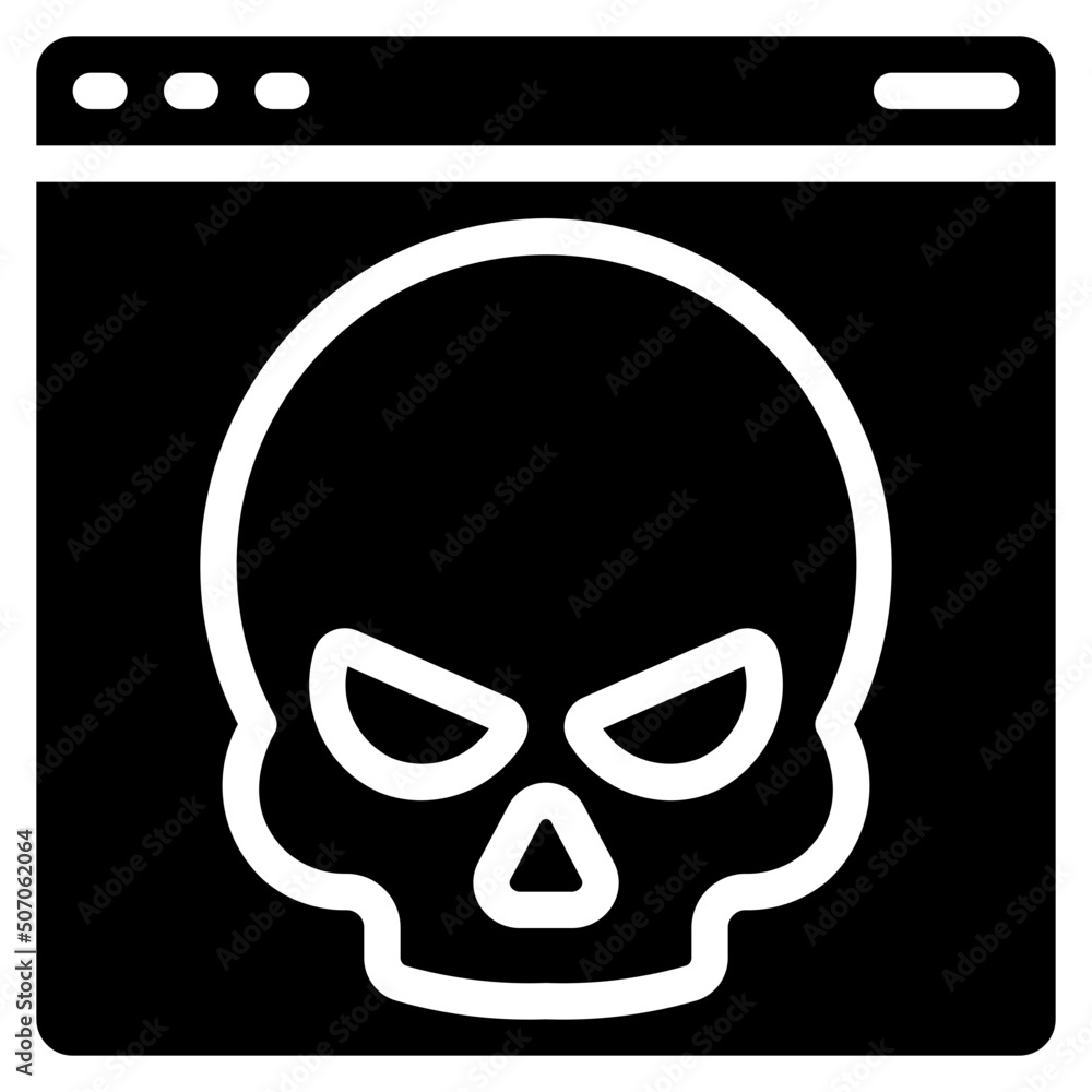 Website Hack Skull Icon