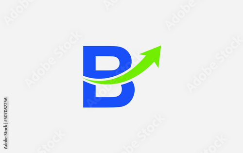 Free Download Growth arrow icon and financial logo design vector with the letters and alphabets B - GFXLoad