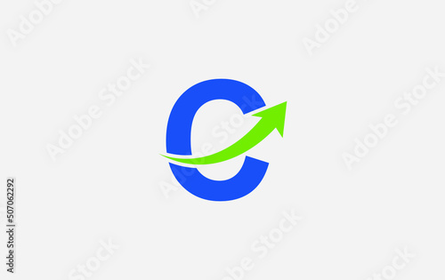 Free Download Growth arrow icon and financial logo design vector with the letters and alphabets C - GFXLoad