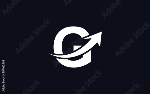 Free Download Growth arrow icon and financial logo design vector with the letters and alphabets G - GFXLoad