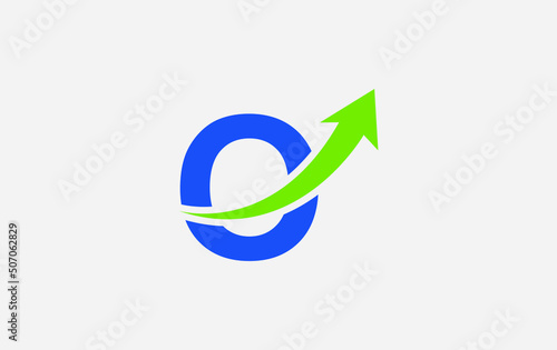 Free Download Growth arrow icon and financial logo design vector with the letters and alphabets O - GFXLoad