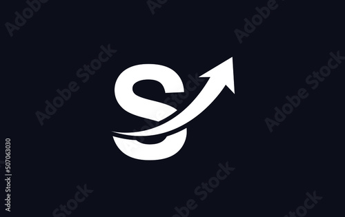 Free Download Growth arrow icon and financial logo design vector with the letters and alphabets S - GFXLoad