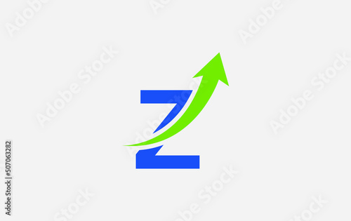 Free Download Growth arrow icon and financial logo design vector with the letters and alphabets Z - GFXLoad