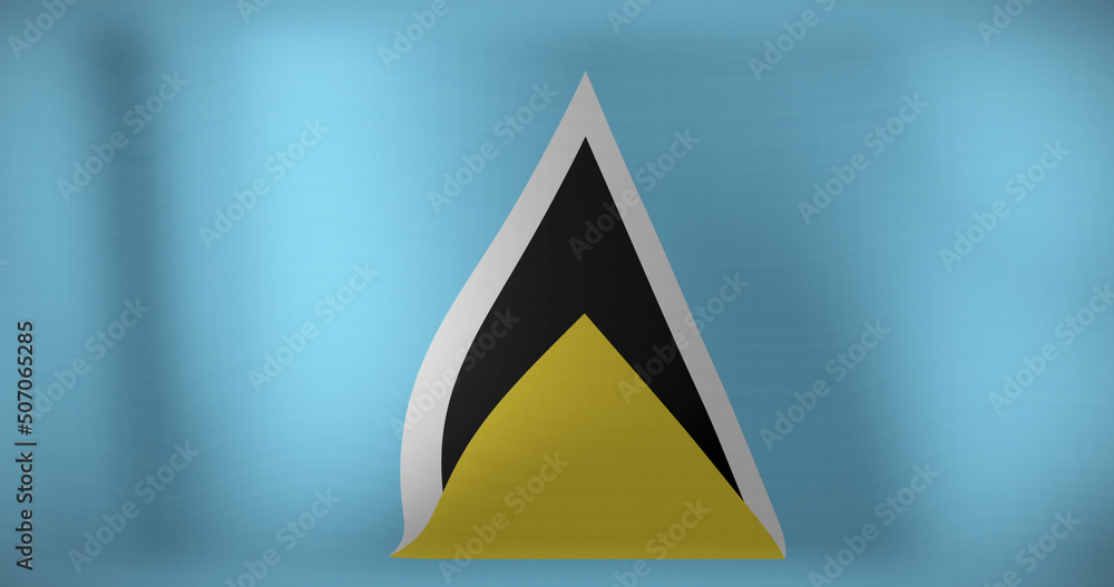 Image of waving flag of saint lucia
