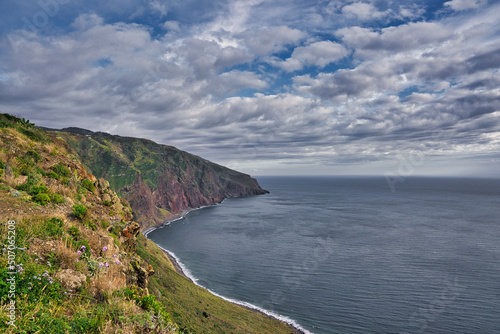 View from Farol da Ponta do Pargo Ilha da Madeira. Lighthouse Ponta do Pargo - Madeira Portugal - travel background