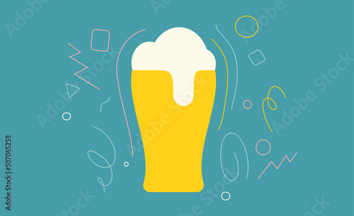 Beer. Vector illustration. Simple, modern style. Background for cover, poster, animation.