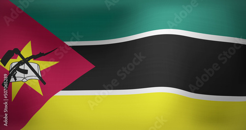 Image of waving flag of mozambique