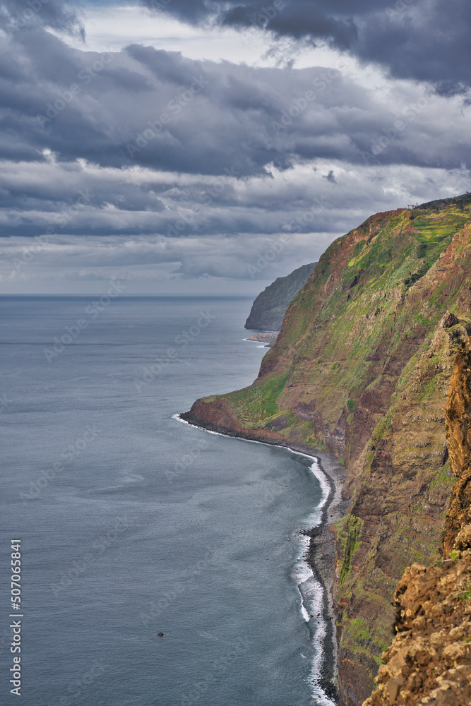 View from Farol da Ponta do Pargo Ilha da Madeira. Lighthouse Ponta do Pargo - Madeira Portugal - travel background