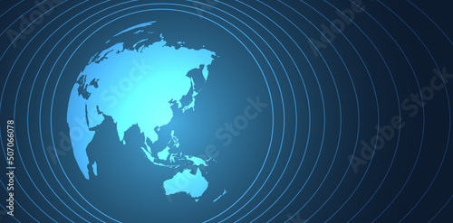 mondo, pianeta, onde, comunicazione