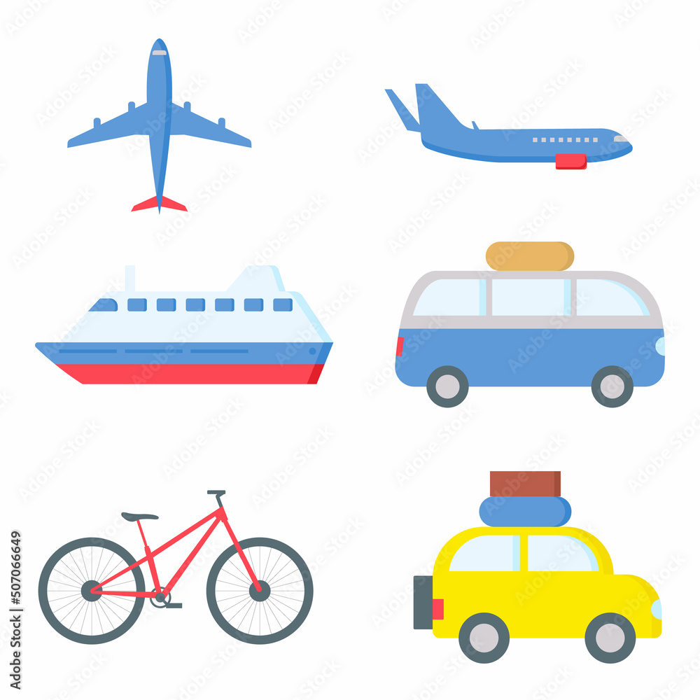 Transportation Icons Set of 6 