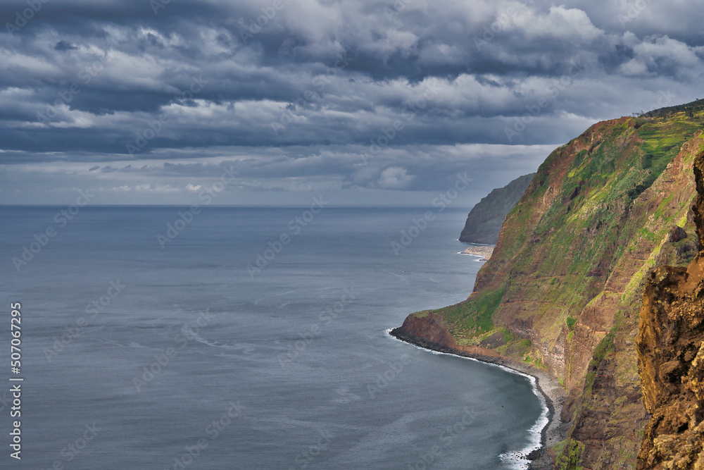 View from Farol da Ponta do Pargo Ilha da Madeira. Lighthouse Ponta do Pargo - Madeira Portugal - travel background