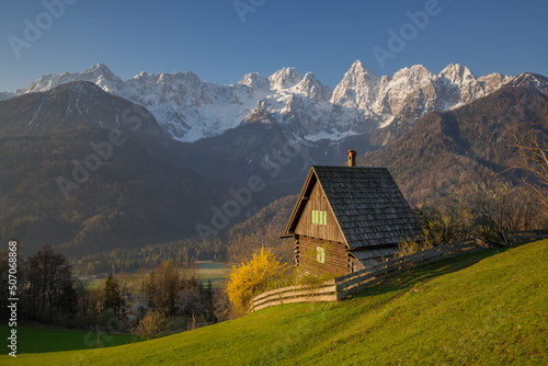 Cottage below the Julian Alps in idyllic environment