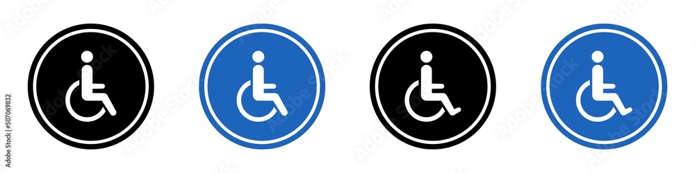Handicapped patient icon. Disability symbol, Vector illustration Handicapped patient icon. Disability symbol, Vector illustration