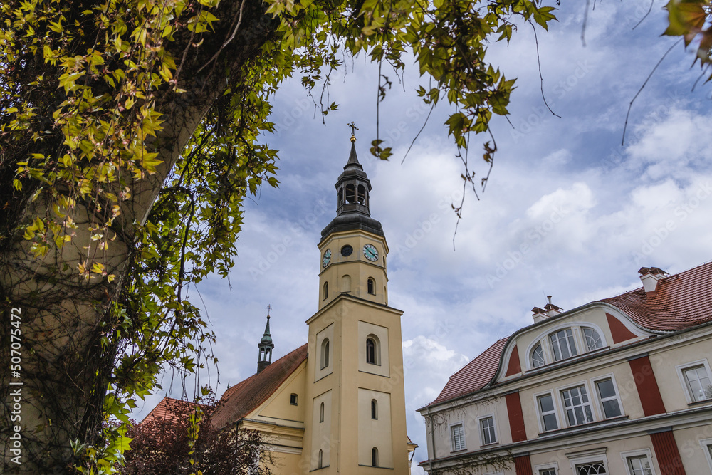 Church of All Saints in historic part of Pszczyna town in southern Poland