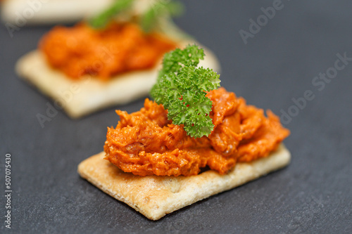 Fotografía Filet americain or fillet american - raw beef spread