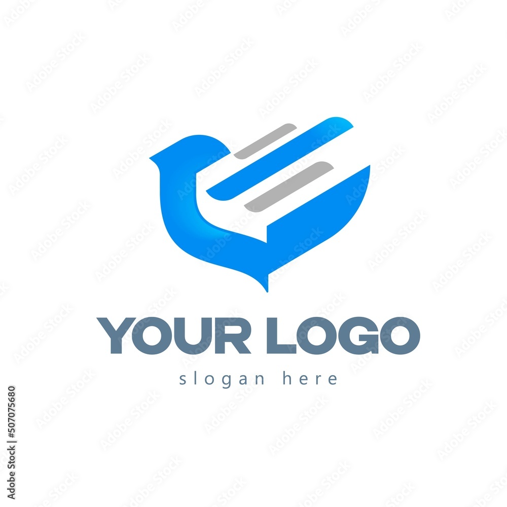 Logo bird silhouette logotype company template vector