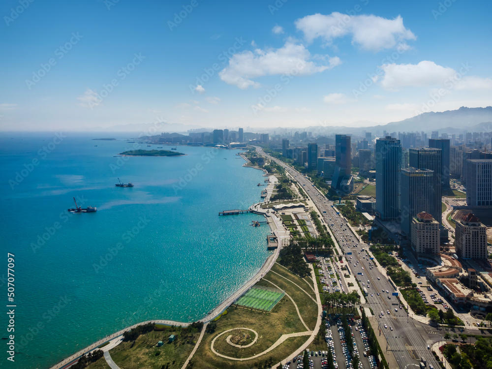 Aerial photography of the west coast of Qingdao