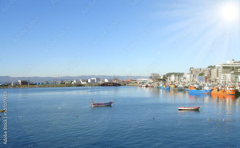 
port of talcahuano in southern Chile