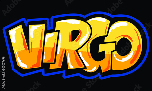 Virgo Vector Illustration With Hand Lettering Premium Vector. 
