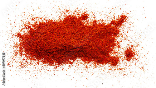 Red ground pepper. Chili pepper powder isolated on white background. photo