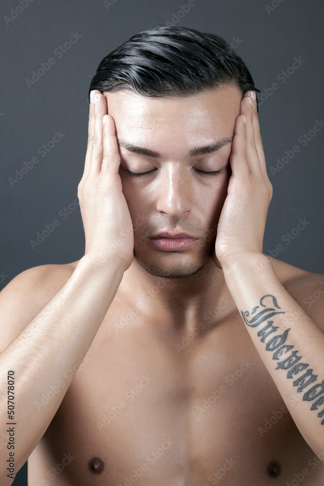 Young Male is Having A Bad Headache Young Male is Having A Bad Headache