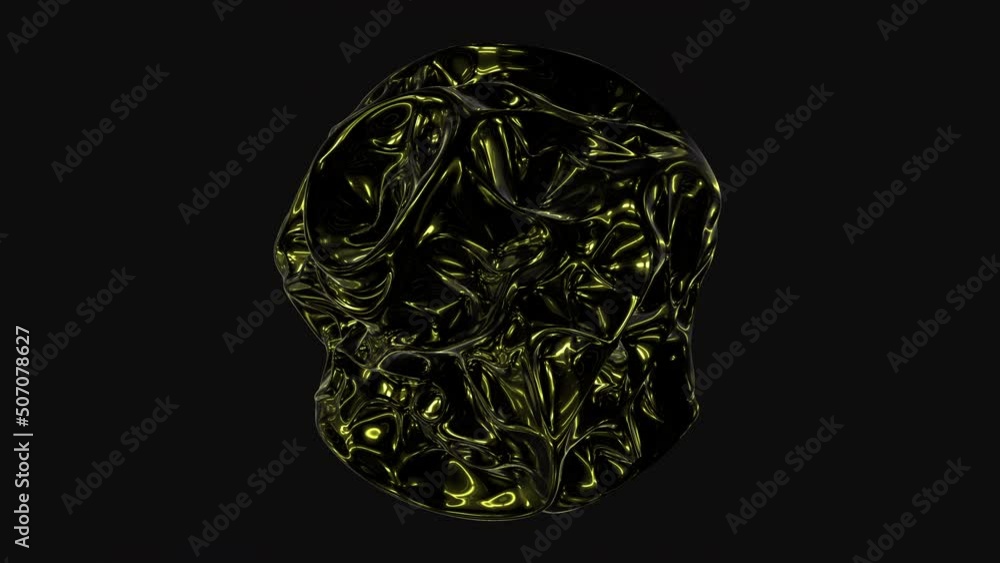 Flowing futuristic liquid shape with yellow mirror effect on outer space, abstract corporate, business and futuristic style background Flowing futuristic liquid shape with yellow mirror effect on outer space, abstract corporate, business and futuristic style background