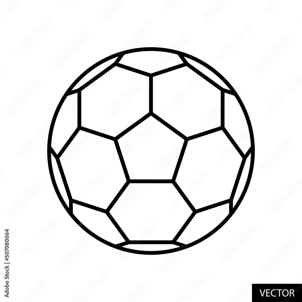 Football vector icon in line style design for website design, app, UI, isolated on white background. Editable stroke. Vector illustration.