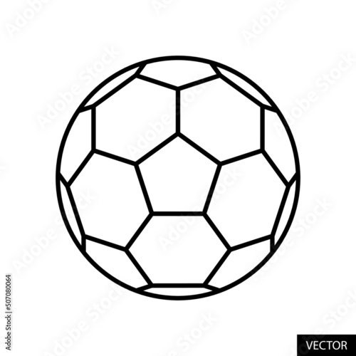 Football vector icon in line style design for website design  app  UI  isolated on white background. Editable stroke. Vector illustration.