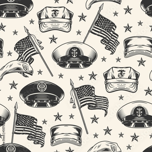 NAVY US pattern seamless monochrome
