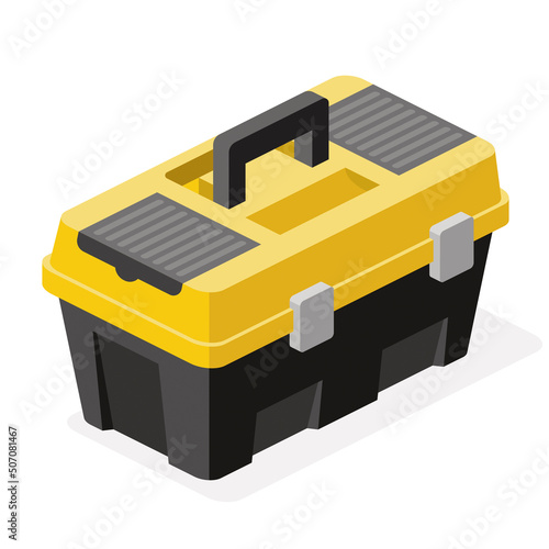 Tool box. Vector 3d line isometric, color web icons, new flat style. Creative design idea for infographics.