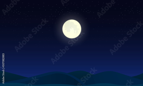 landscape of desert in the full moon night © เอกชัย โททับไทย