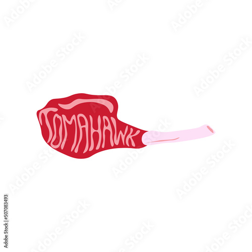 Tomahawk beef vector illustration logo