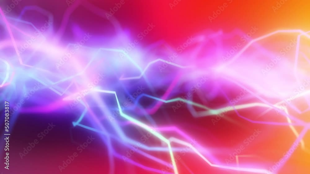 Electric Flash Bright Bolts Lines Flow and Flickering on Colored Background Electric Flash Bright Bolts Lines Flow and Flickering on Colored Background