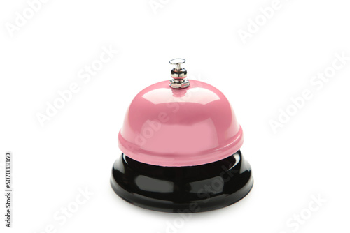 Pink service bell isolated on white background.