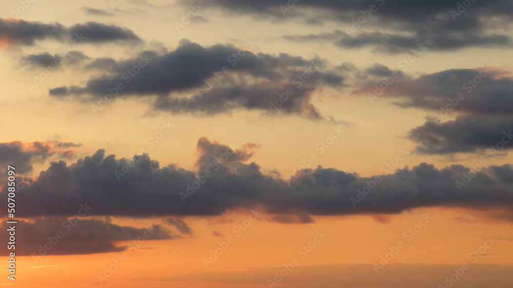 Evening sky with sunset and clouds Evening sky with sunset and clouds