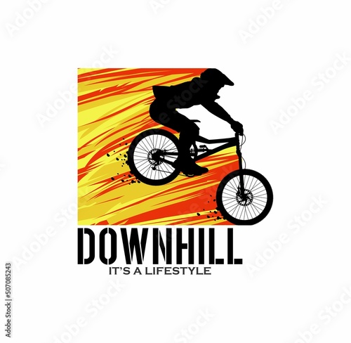 DOWNHILL JUST RIDE,TYPOGRAPHY DESIGN T-SHIRT PRINT