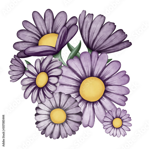 Daisy watercolor  floral watercolor art 