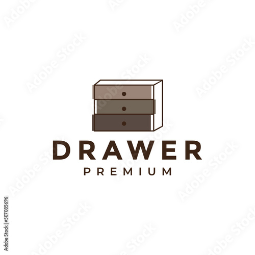 simple line abstract interior drawer logo design vector graphic symbol icon illustration creative idea