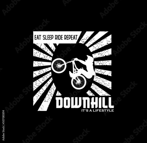 DOWNHILL JUST RIDE,TYPOGRAPHY DESIGN T-SHIRT PRINT