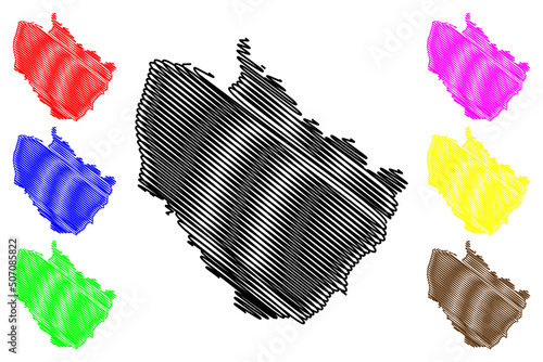 Rio Preto da Eva municipality (Amazonas state, Municipalities of Brazil, Federative Republic of Brazil) map vector illustration, scribble sketch Rio Preto da Eva map