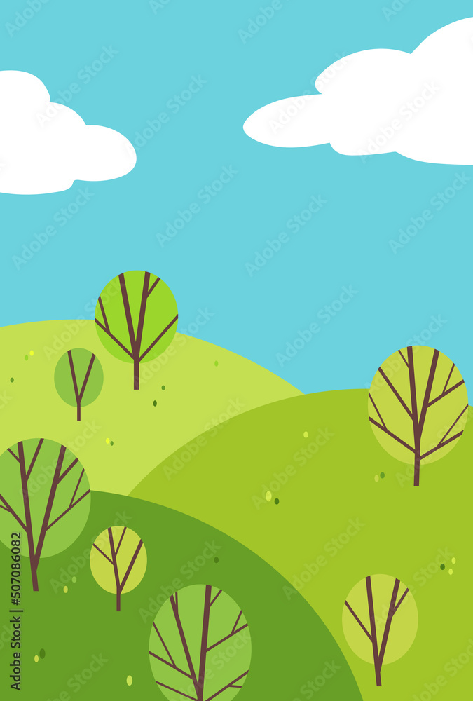 Fototapeta premium 背景イラスト_山の風景