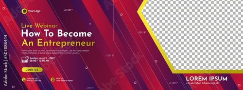 Business conference banner template design for webinar, marketing, online class program, etc