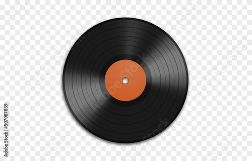 Vector vinyl record on an isolated transparent background. Vinyl record PNG. Old CDs, music. PNG. photo